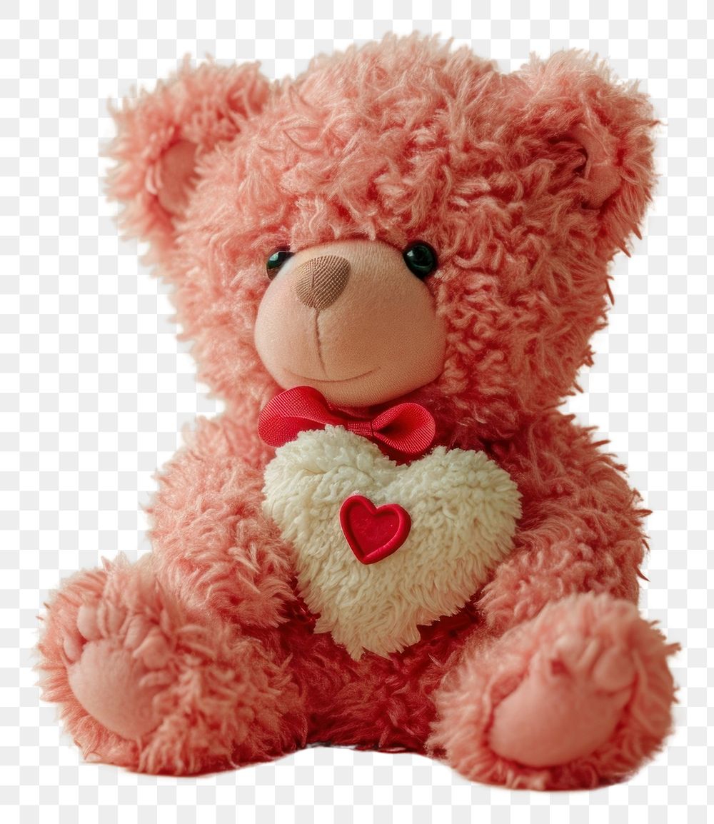 PNG Pink teddy bear heart toy red. AI generated Image by rawpixel.