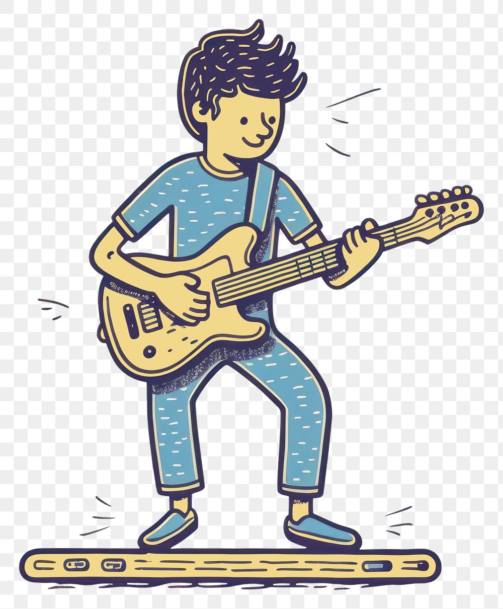 PNG Kid playing guitar musician entertainment performance. AI generated Image by rawpixel.