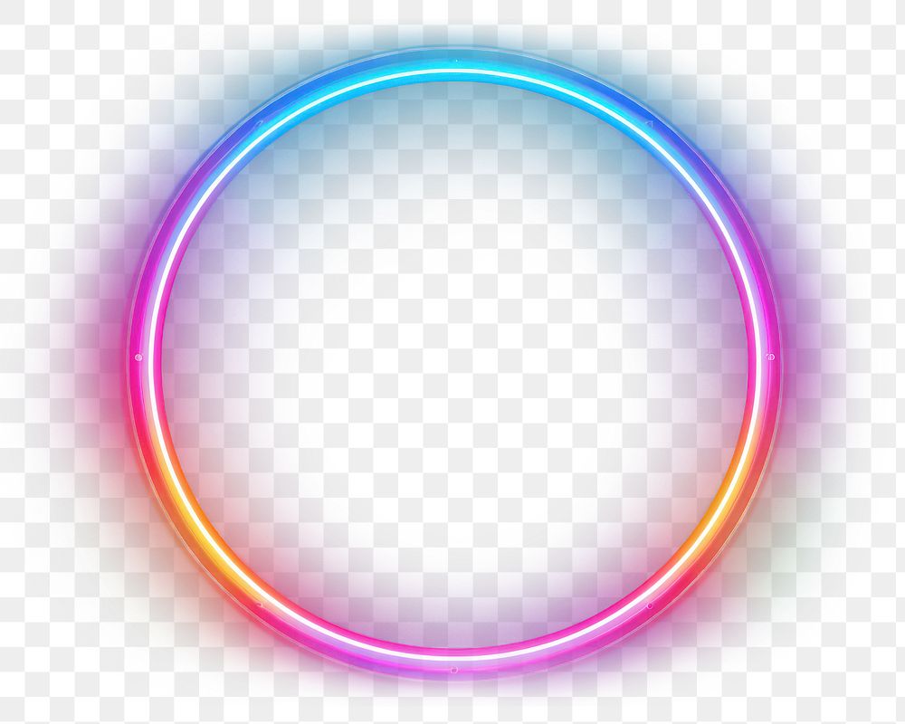 PNG Neon lights on dark background circle illuminated technology. AI generated Image by rawpixel.