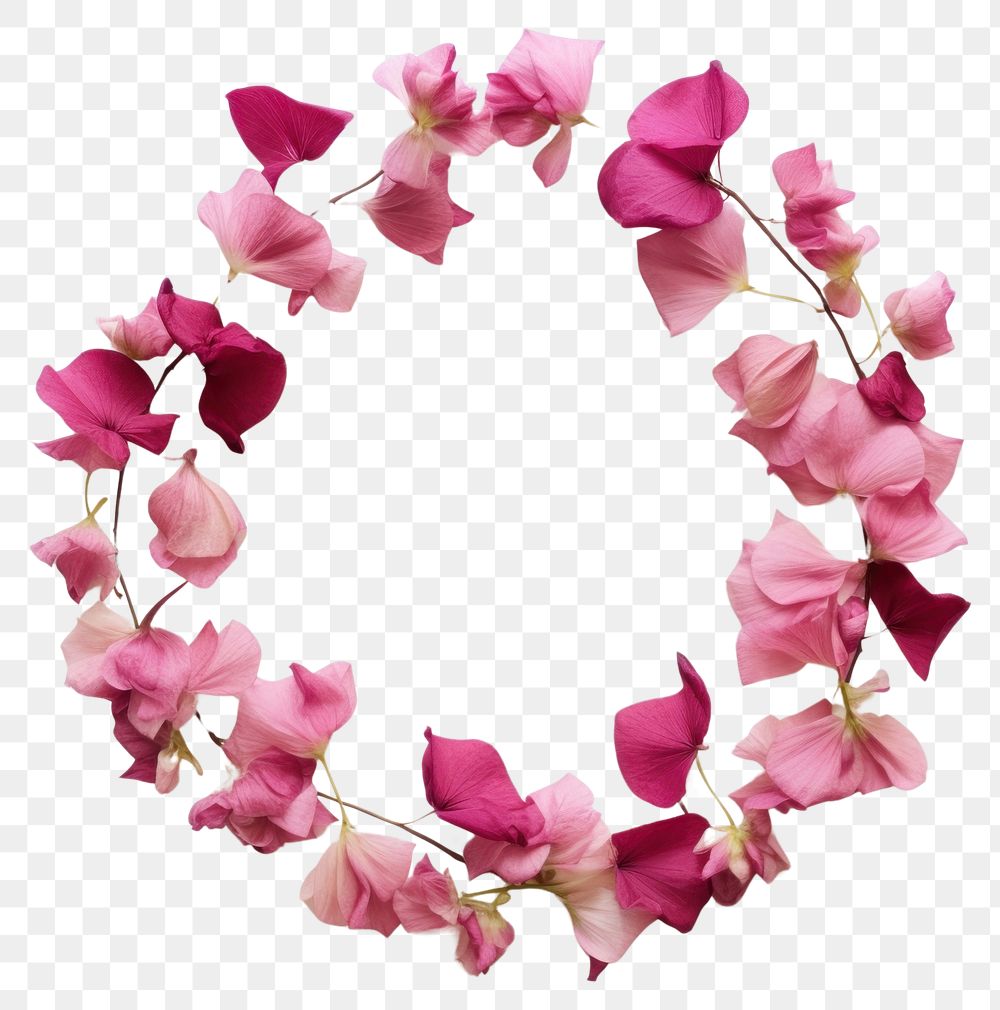 PNG Real pressed bougainvillea flowers jewelry circle wreath. AI generated Image by rawpixel.