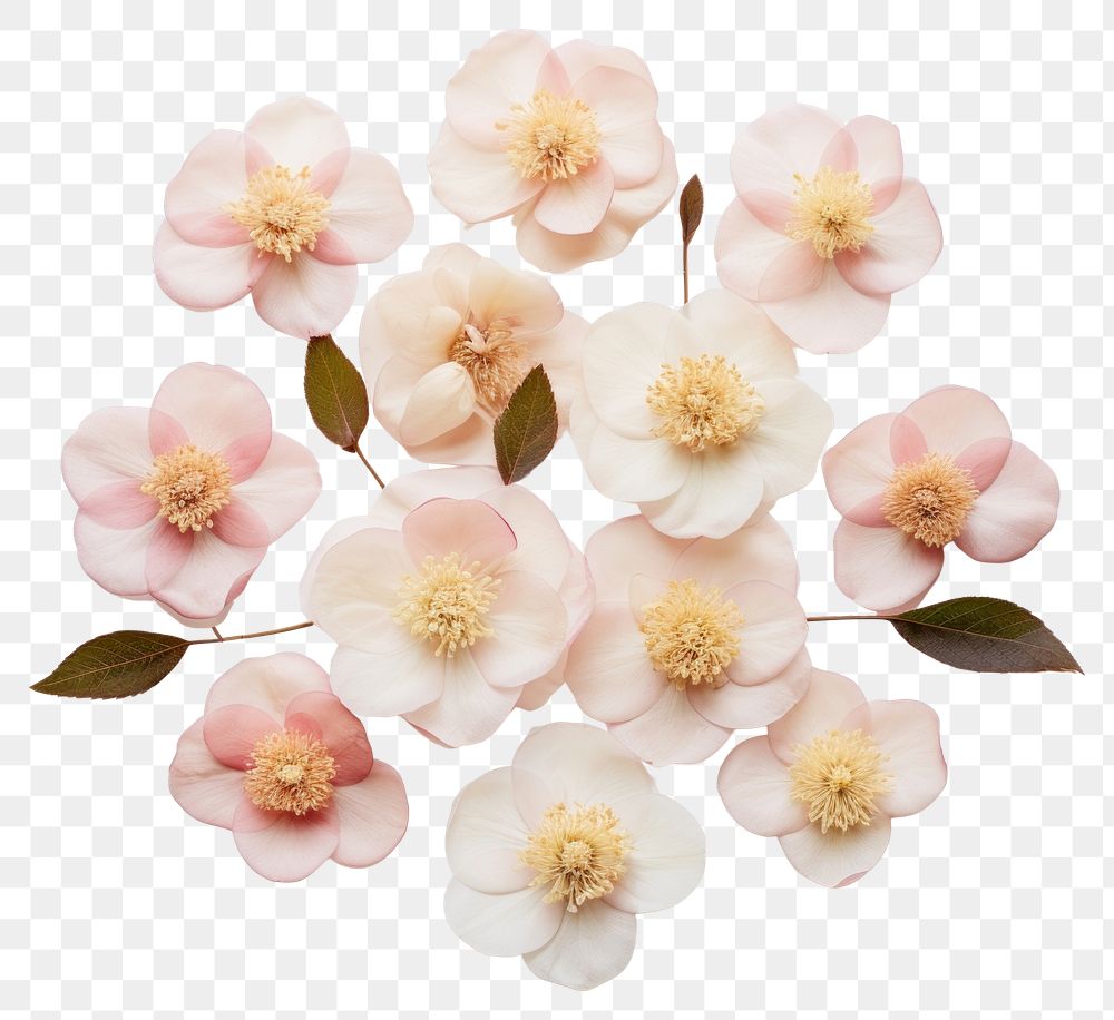 PNG Real pressed camellia flowers petal plant inflorescence. AI generated Image by rawpixel.