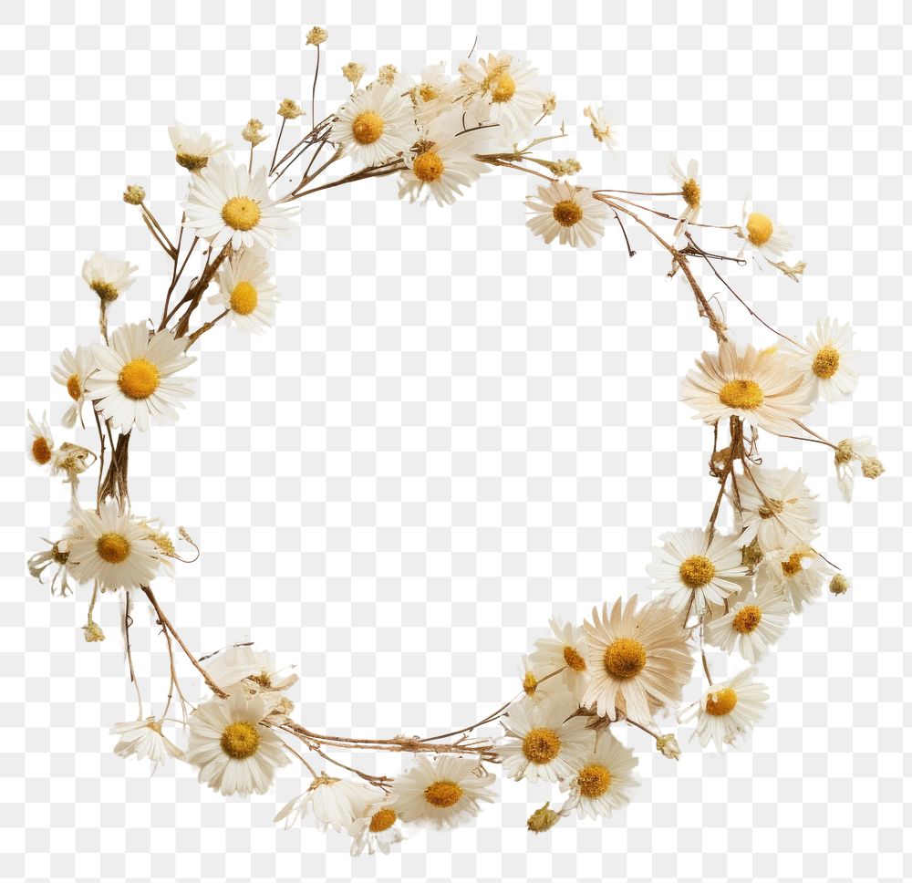 PNG Real Pressed Daisy Flowers flower necklace jewelry. AI generated Image by rawpixel.