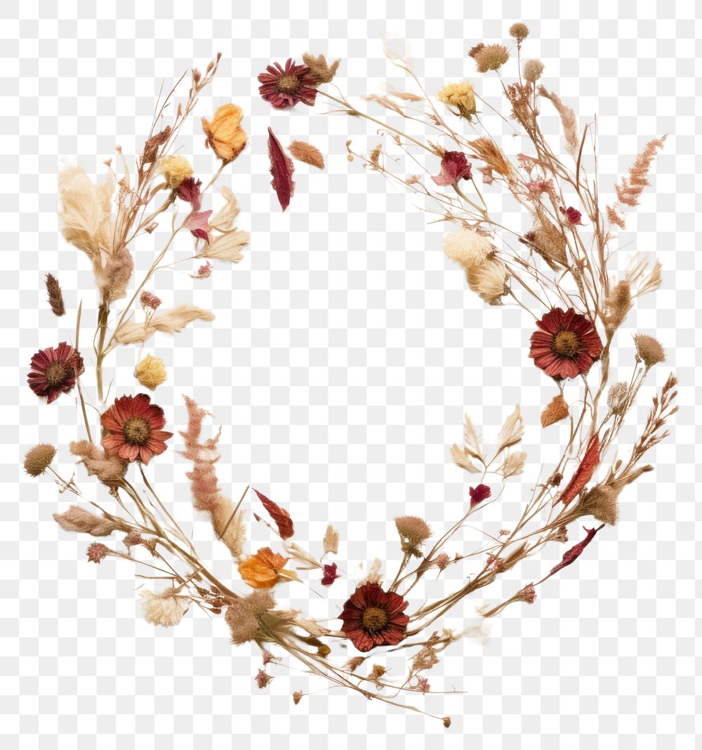 PNG Real Pressed Flowers wreath pattern flower. AI generated Image by rawpixel.