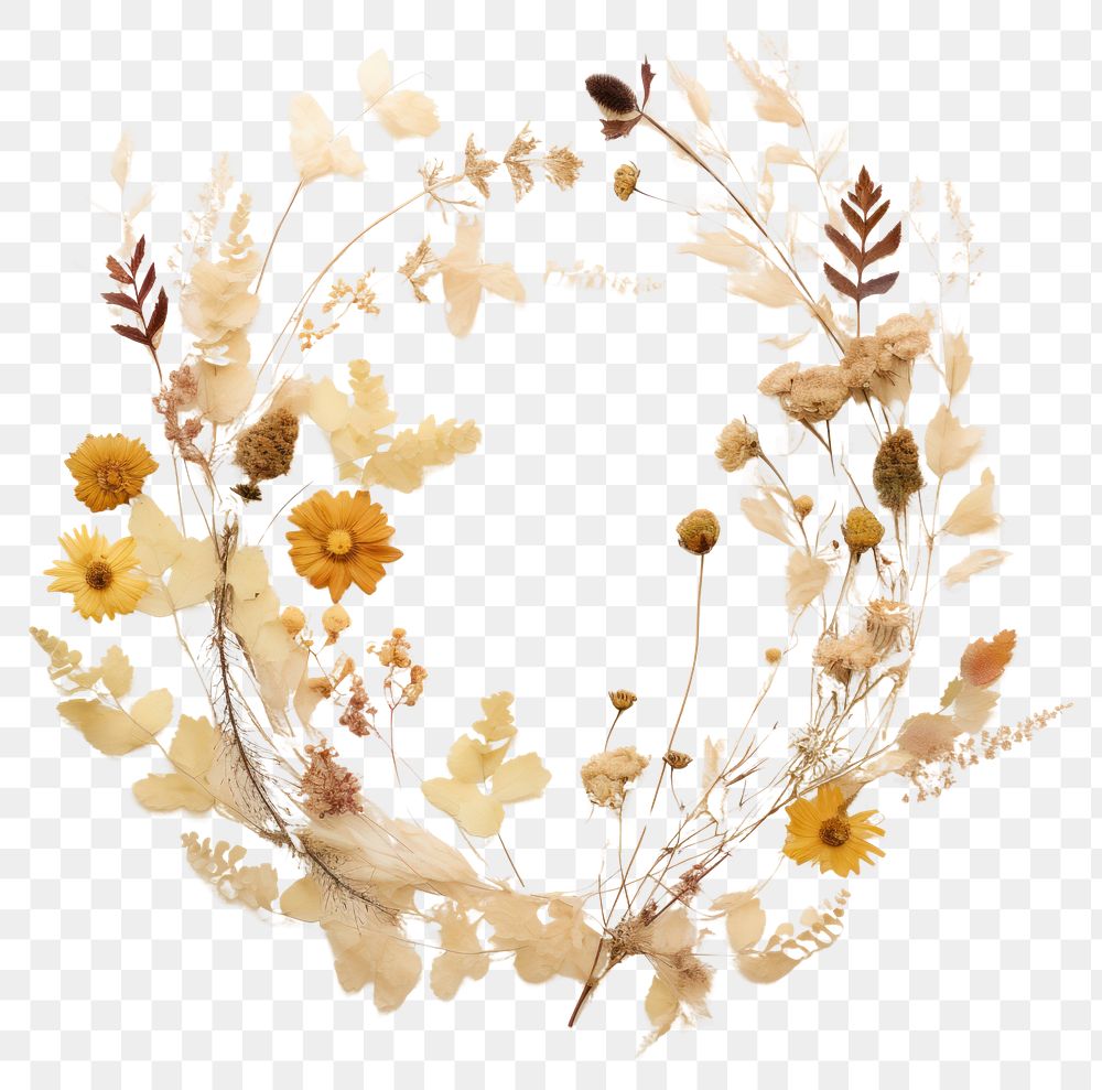 PNG Real Pressed Flowers flower pattern wreath. AI generated Image by rawpixel.