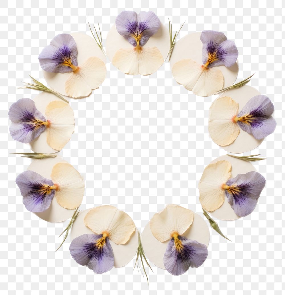 PNG Real pressed iris flowers circle petal plant. AI generated Image by rawpixel.