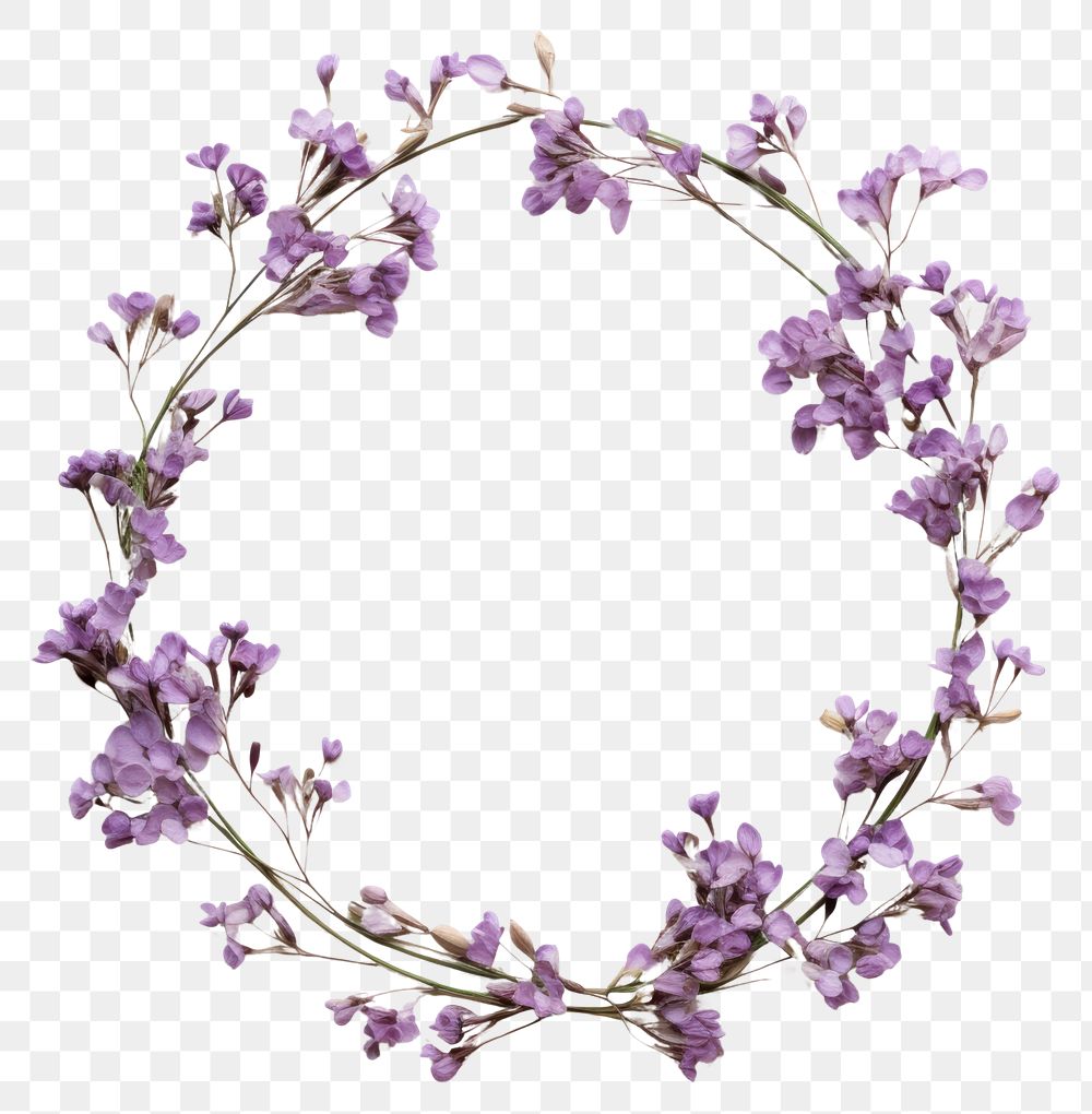 PNG Real pressed lilac flowers lavender wreath purple