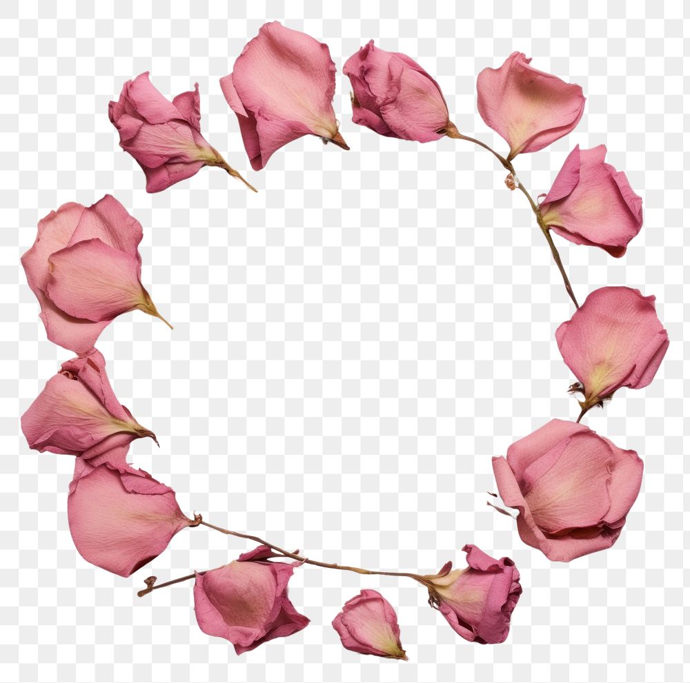 PNG Real pressed pink roses flower jewelry circle. AI generated Image by rawpixel.