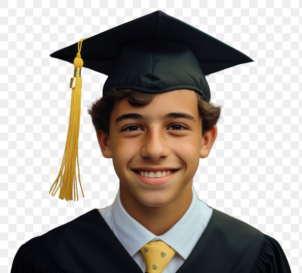 PNG  Hispanic boy graduation portrait student. AI generated Image by rawpixel.