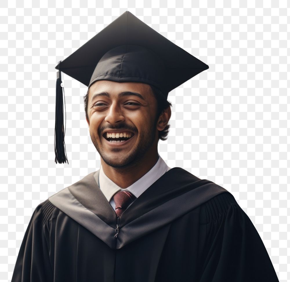 PNG  Indian man graduation portrait student. AI generated Image by rawpixel.