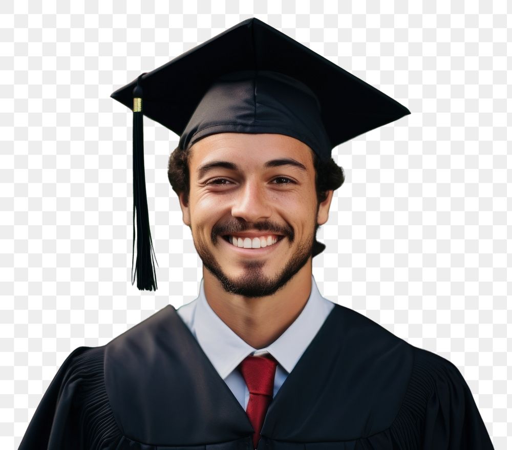 PNG  Latino man graduation portrait student. AI generated Image by rawpixel.
