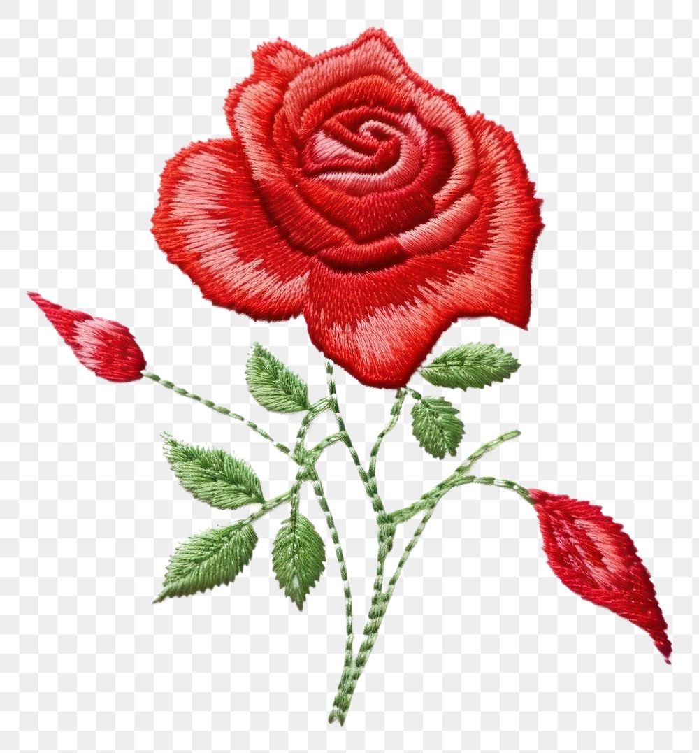 PNG Rose embroidery needlework pattern.
