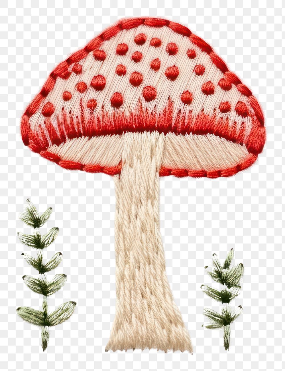 PNG Mushroom embroidery needlework textile.