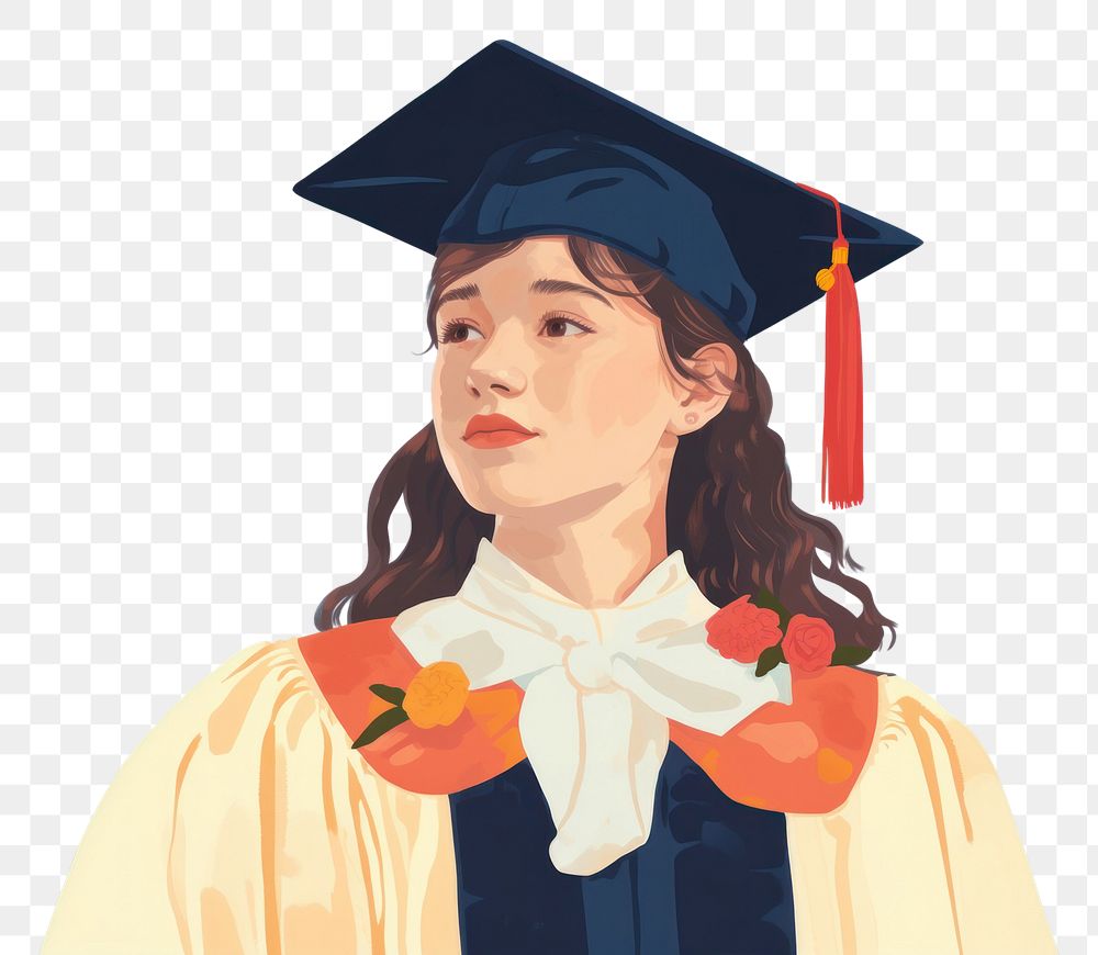 PNG  White girl graduation student school. AI generated Image by rawpixel.