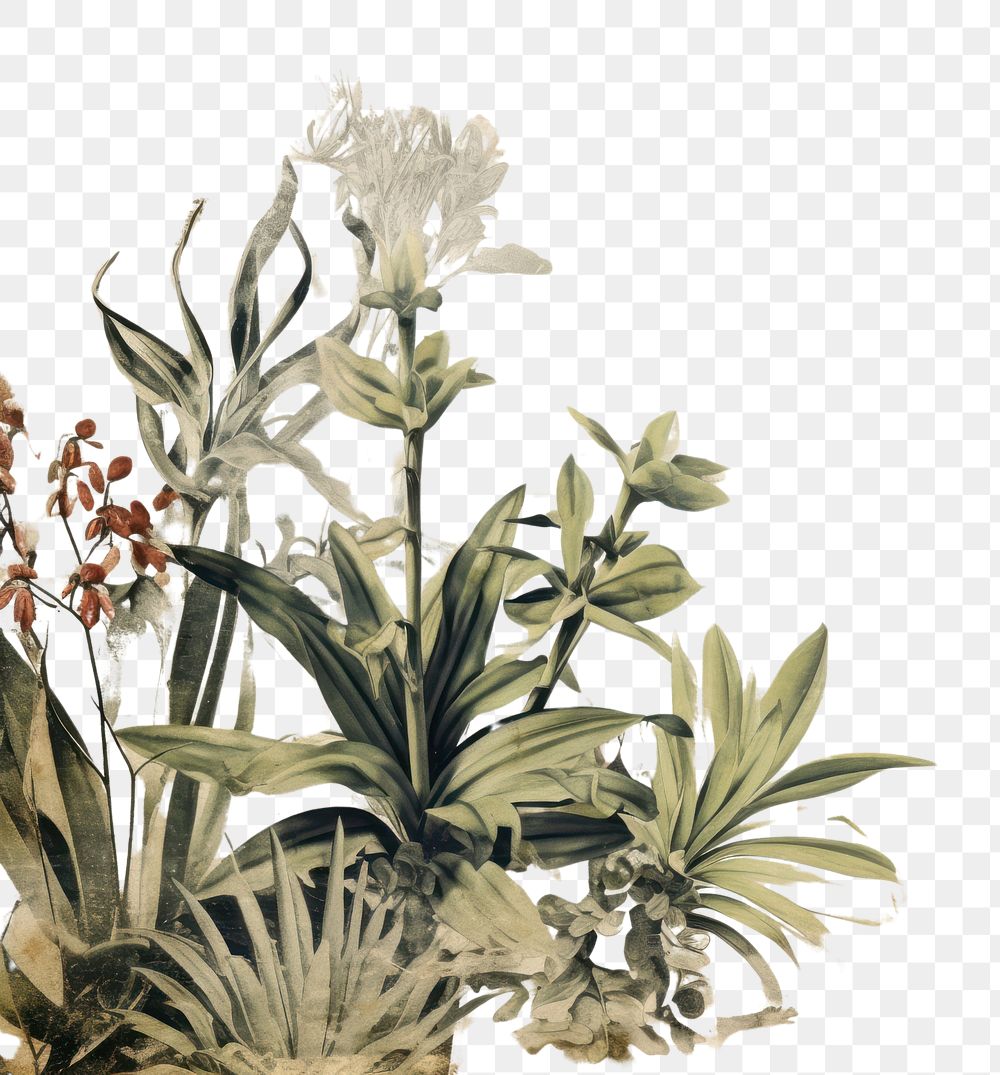 PNG Staghorn Fern ephemera border plant herbs backgrounds