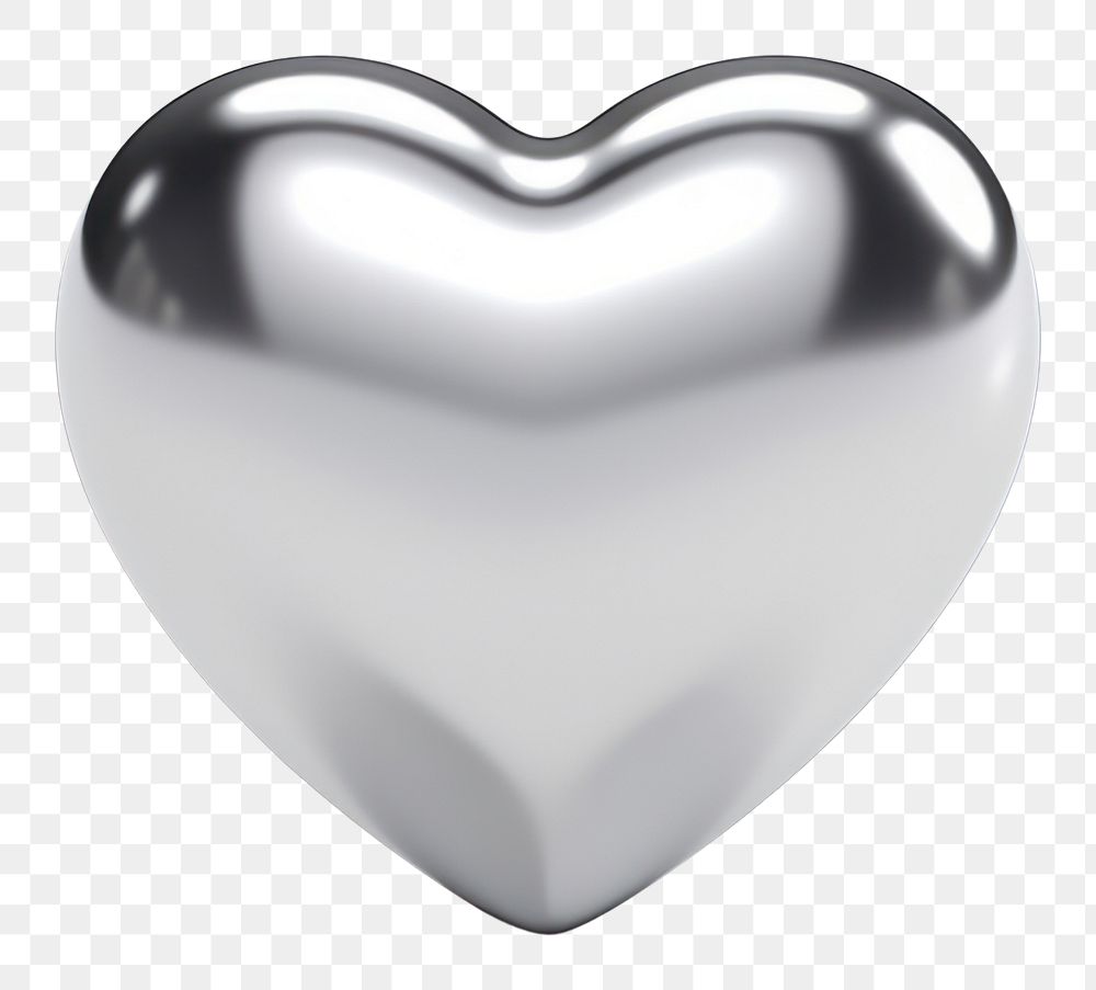 PNG Heart Chrome material jewelry heart white.