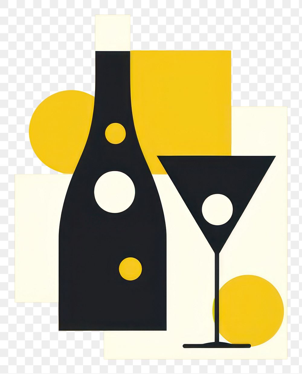 PNG  Champagne glass and bottle icon drink wine refreshment.