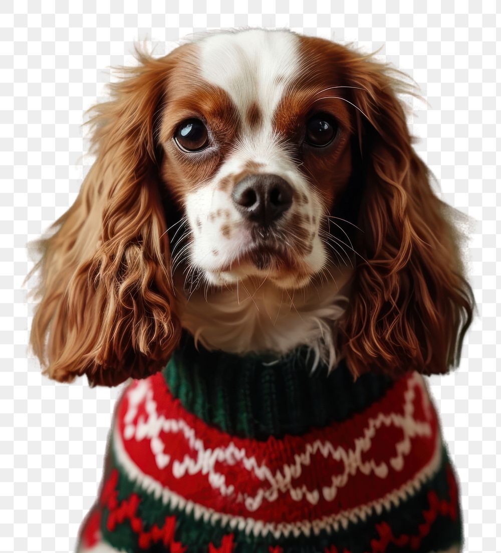 PNG Cute dog in knitted animal mammal puppy. AI generated Image by rawpixel.