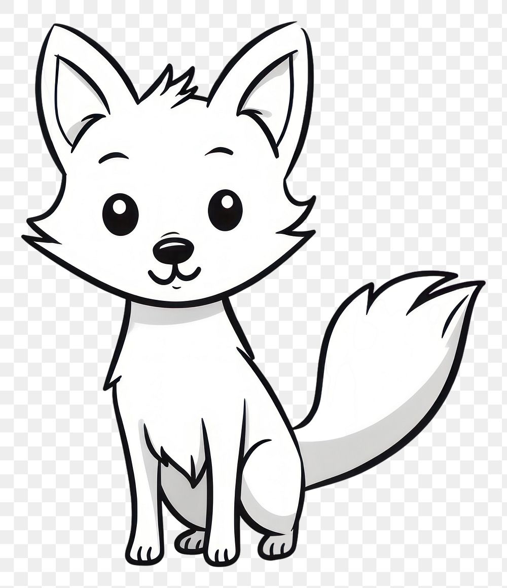 PNG Cute fox cartoon drawing mammal. AI generated Image by rawpixel.