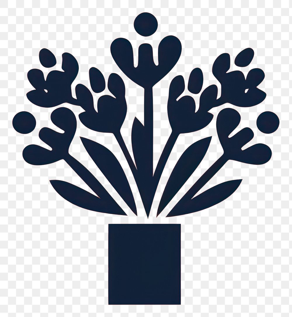 PNG  Flower bouquet icon plant logo art.