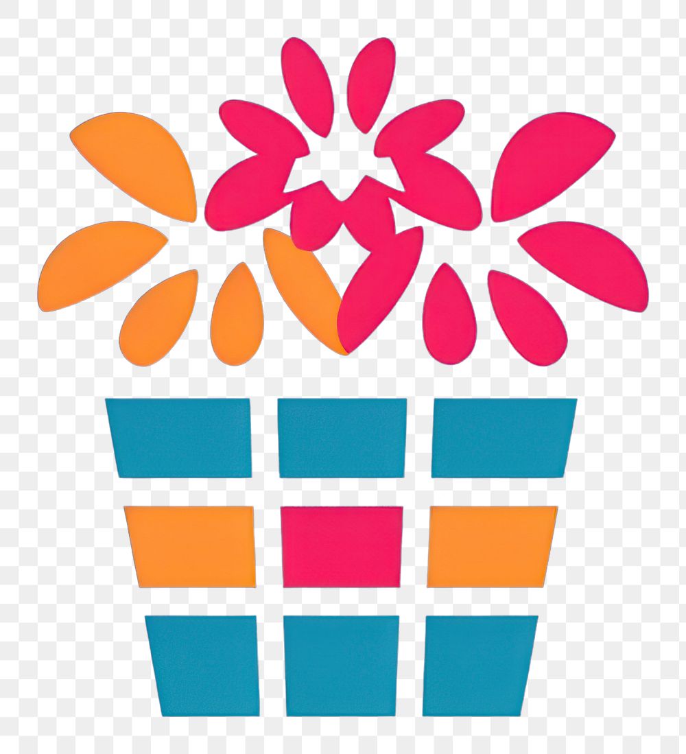 PNG  Flower basket icon logo creativity decoration.