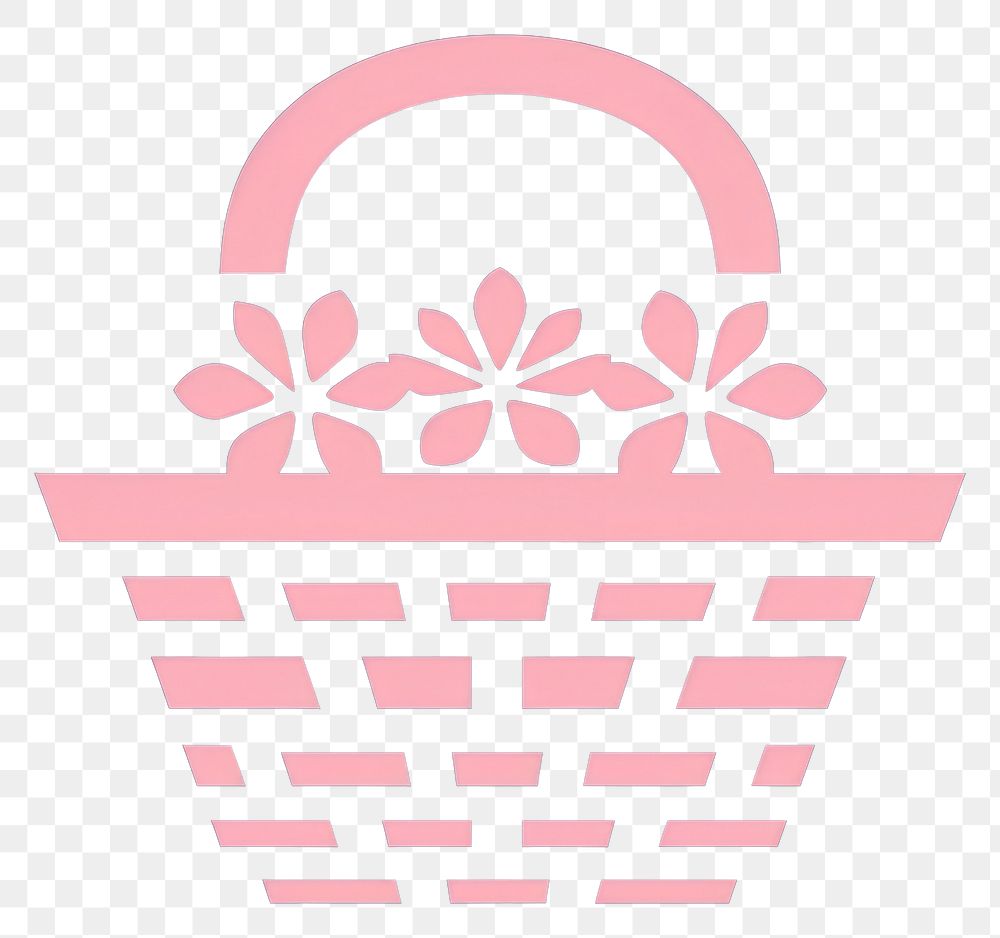 PNG  Flower basket icon logo freshness pattern.