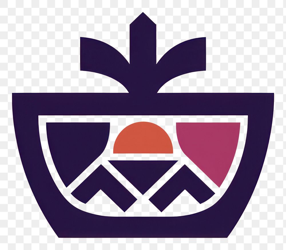 PNG  Fruit basket icon symbol logo purple.