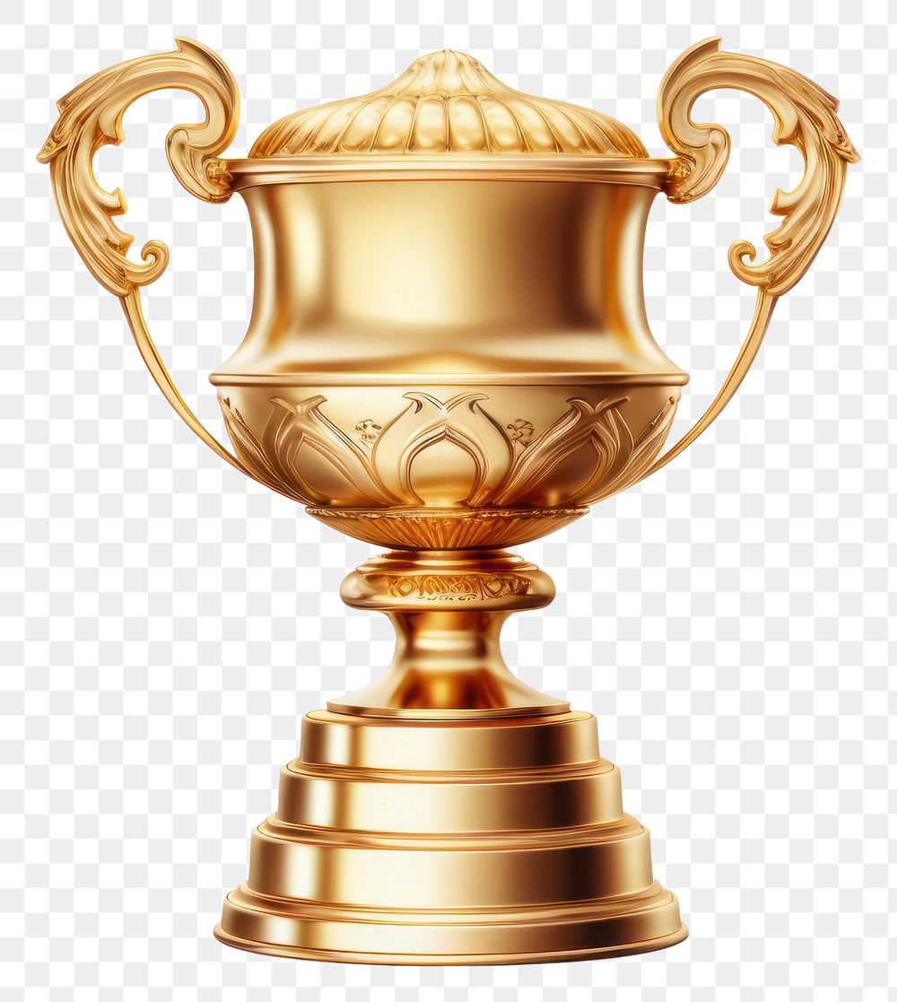 PNG Gold trophy cup gold white background achievement. AI generated Image by rawpixel.