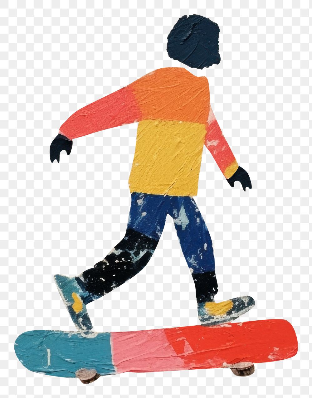 PNG Skateboarder skateboard painting art.