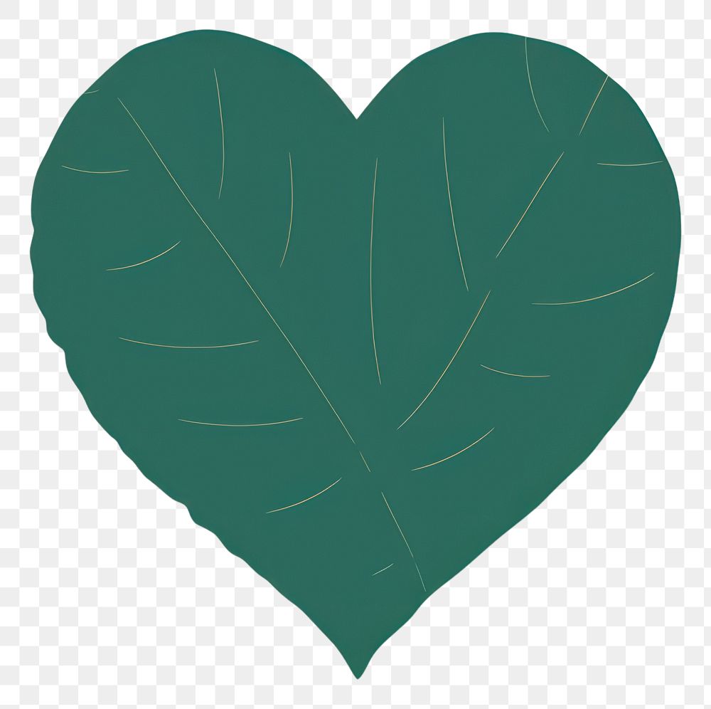 PNG  Heart with leaf icon plant green pattern.