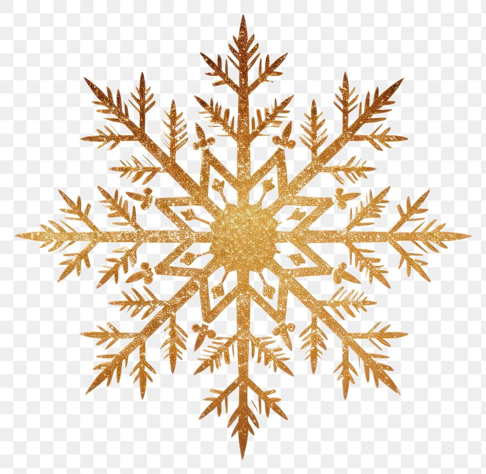 PNG  Gold Glitter Snowflake snowflake pattern gold. AI generated Image by rawpixel.
