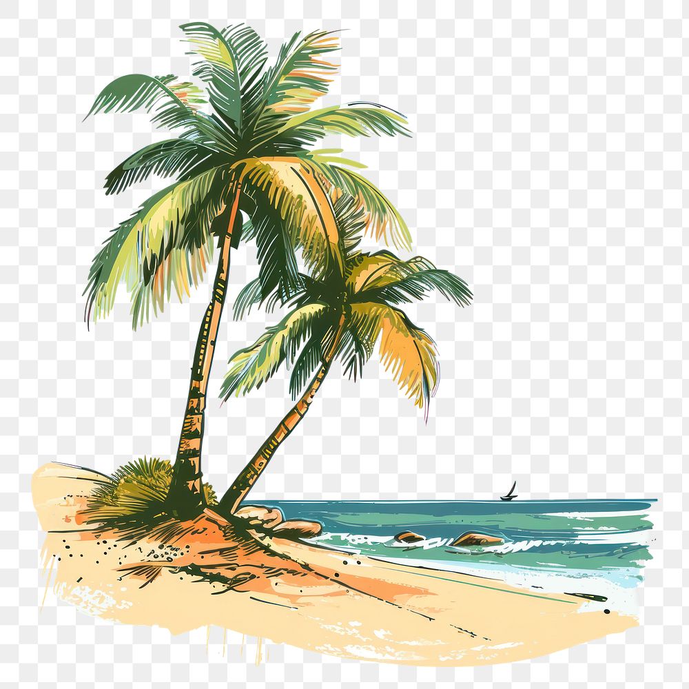 PNG Summer vacation beach tree outdoors. AI generated Image by rawpixel.