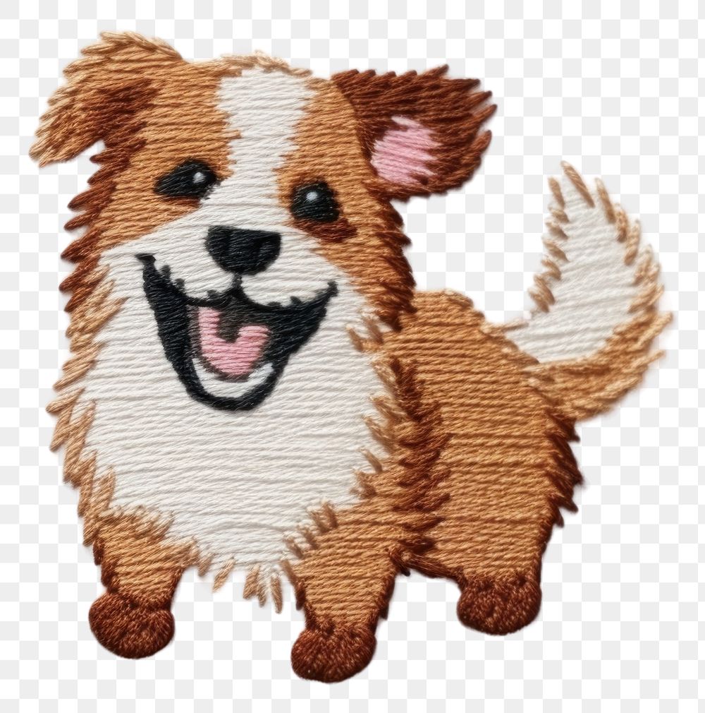 PNG Dog paw embroidery style textile mammal animal.