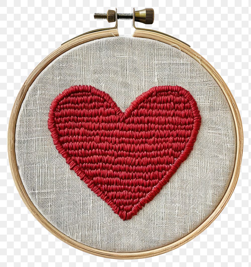 PNG Heart icon embroidery style textile pattern locket.