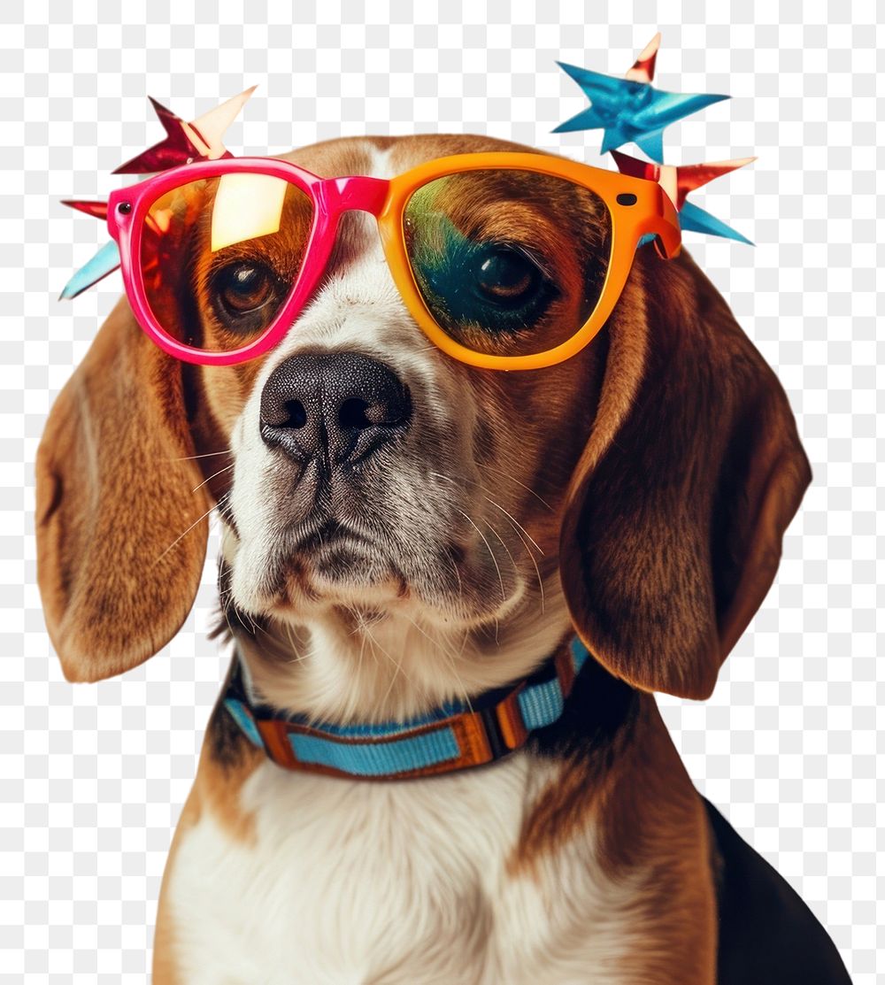 PNG Beagle dog glasses sunglasses animal
