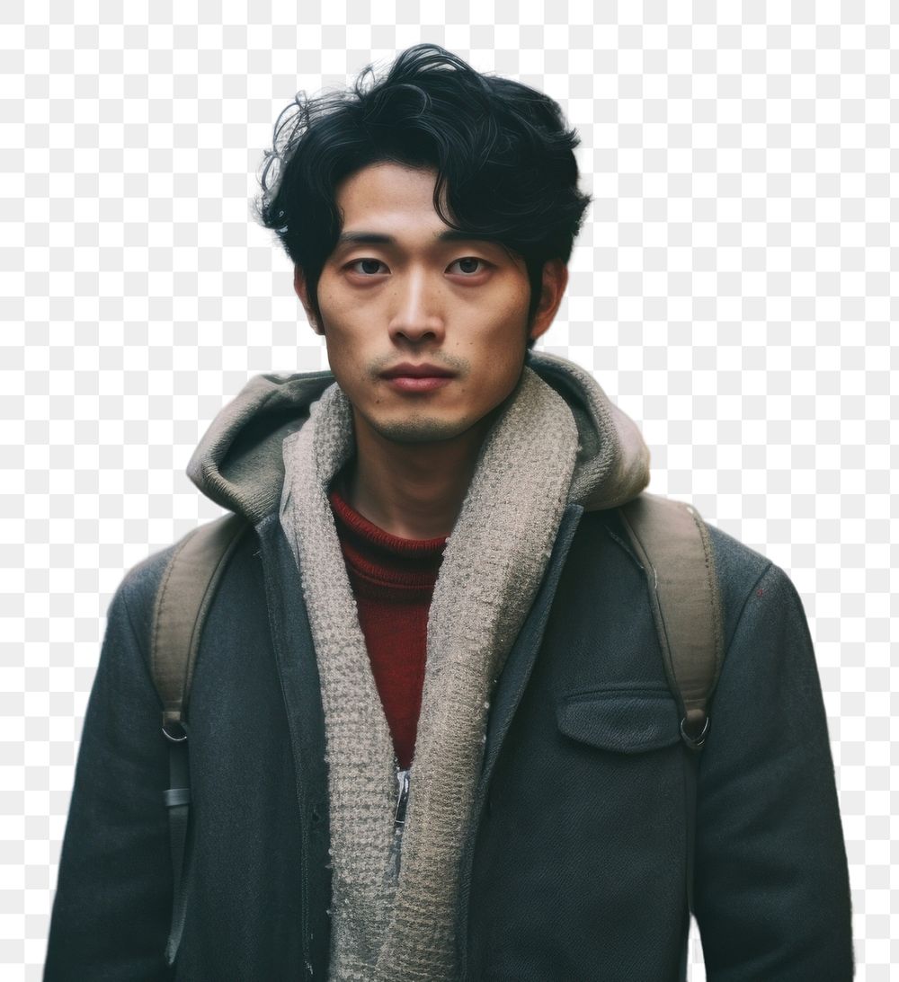 PNG Korean man street city portrait. AI generated Image by rawpixel.