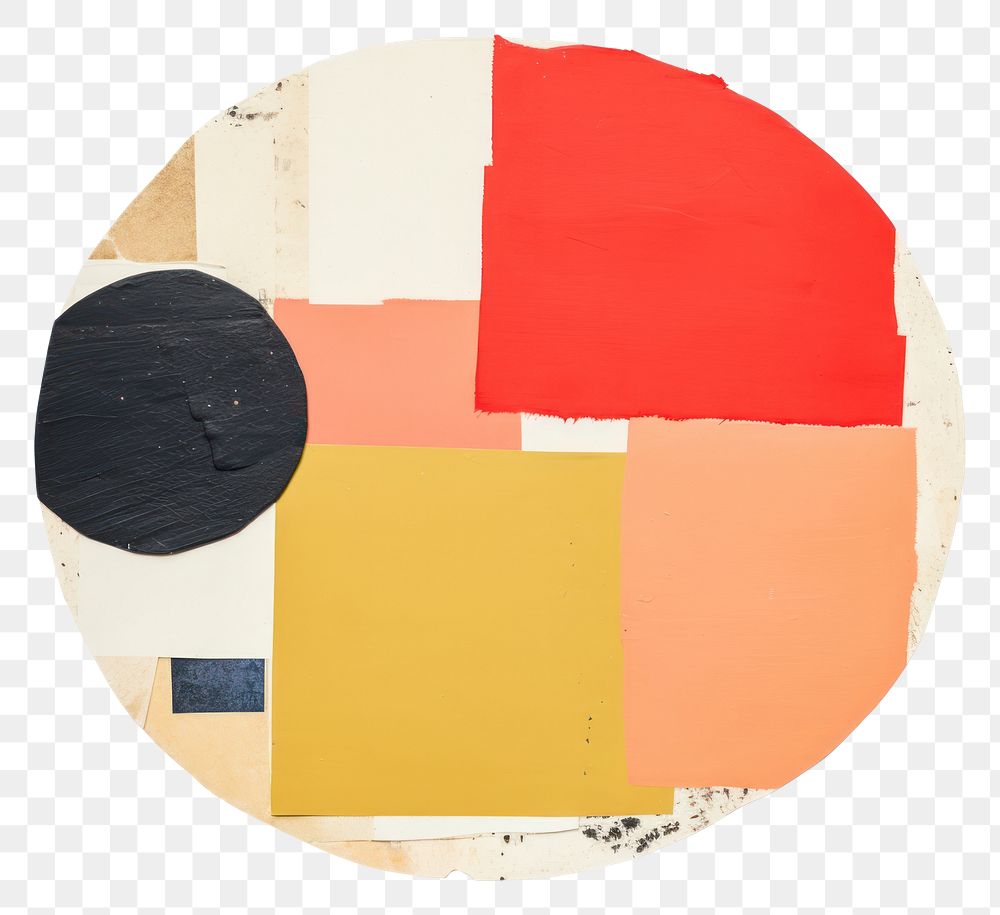 PNG  Circle paper collage element painting palette art.