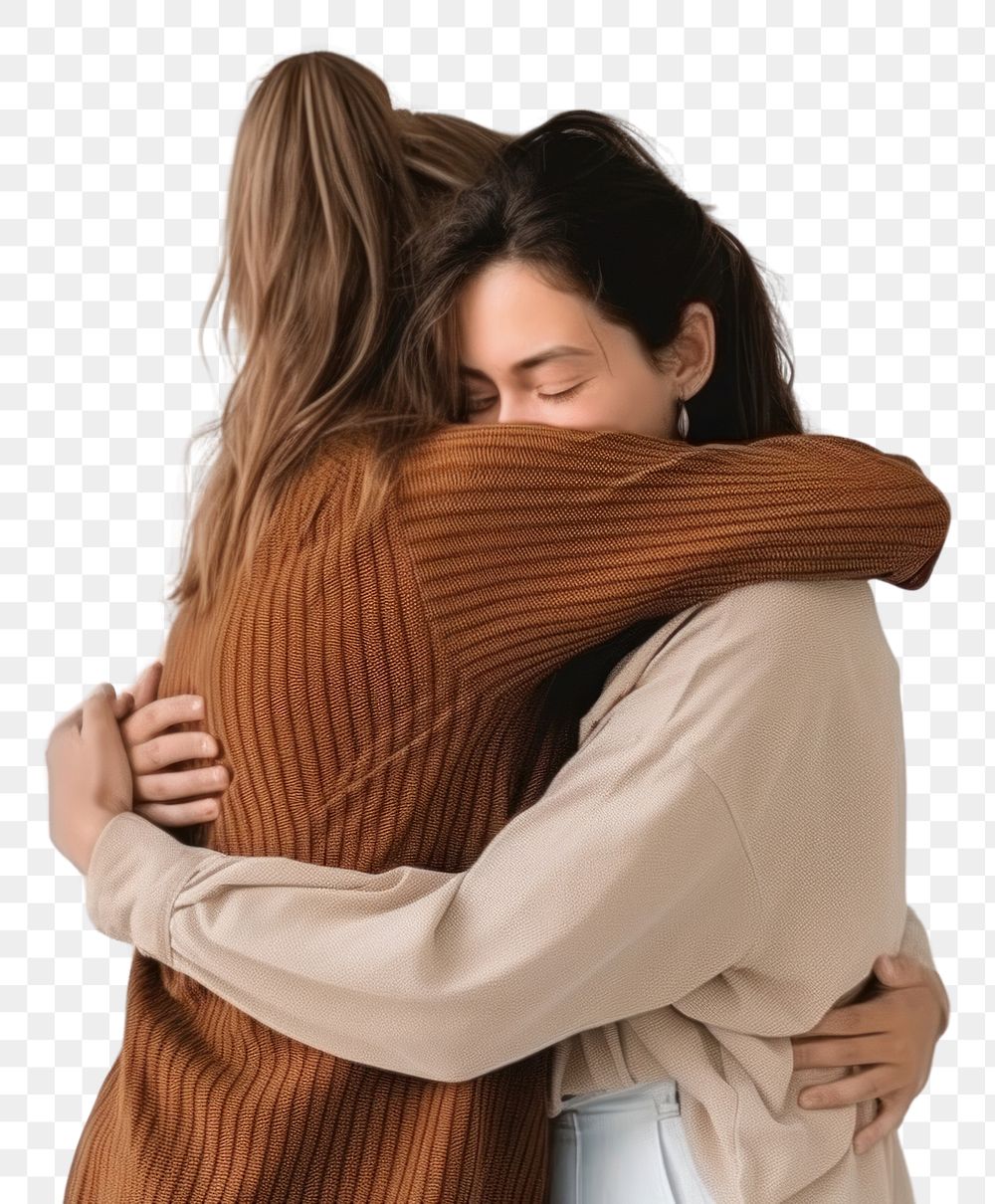 PNG Two hugging friend adult togetherness affectionate.