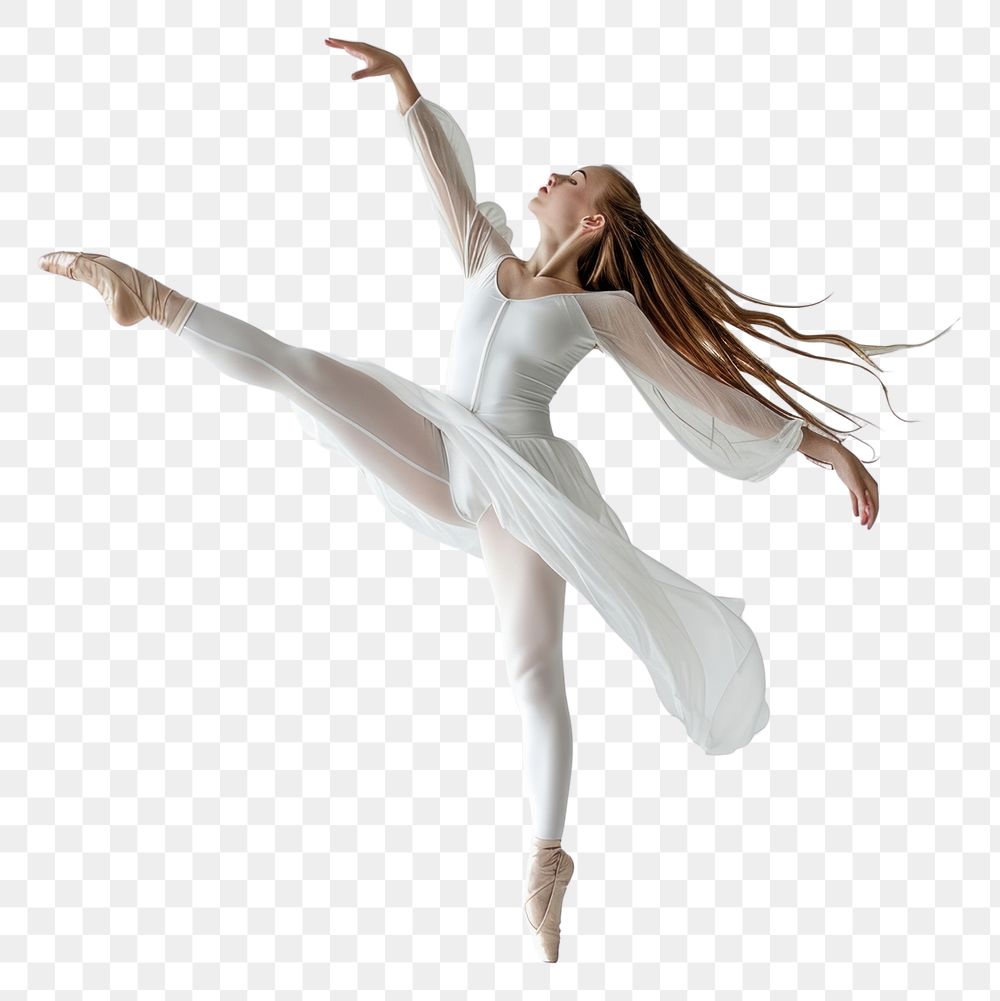 PNG  Young graceful woman ballet dancing dancer.