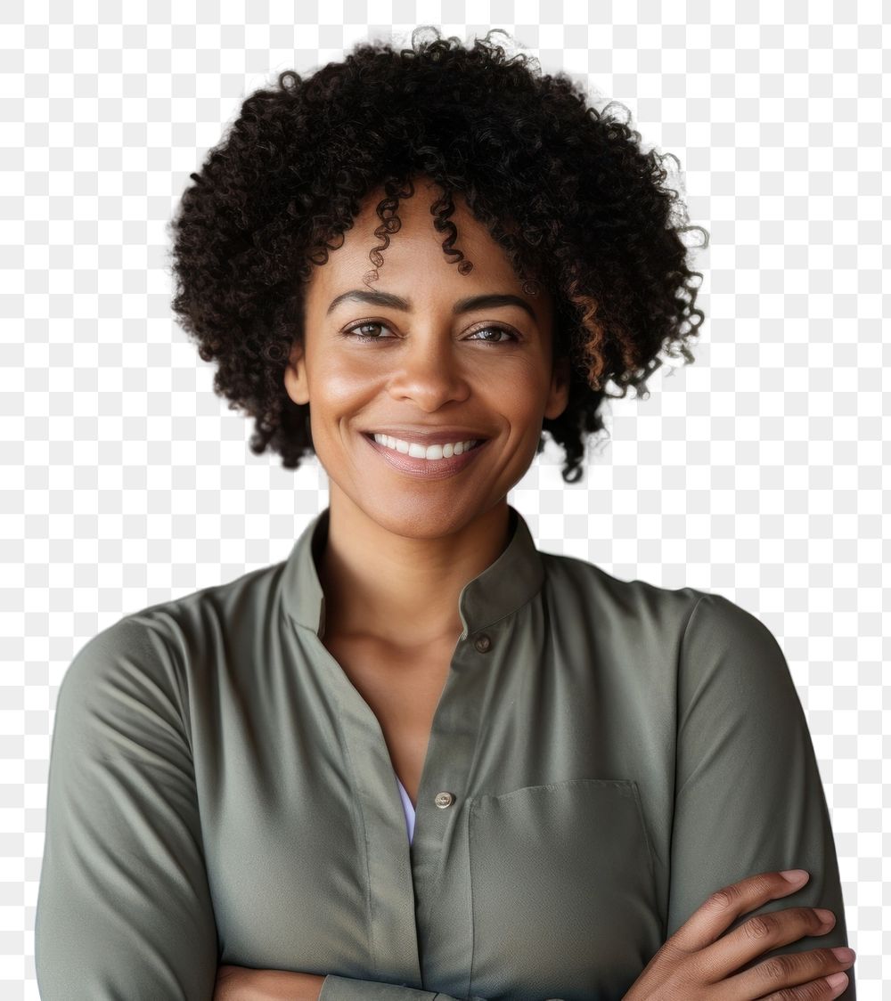 PNG  Black woman smiling adult smile.