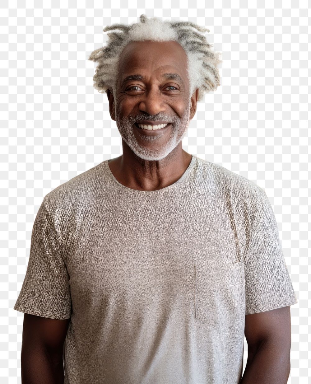 PNG  Senior black man smiling adult store.