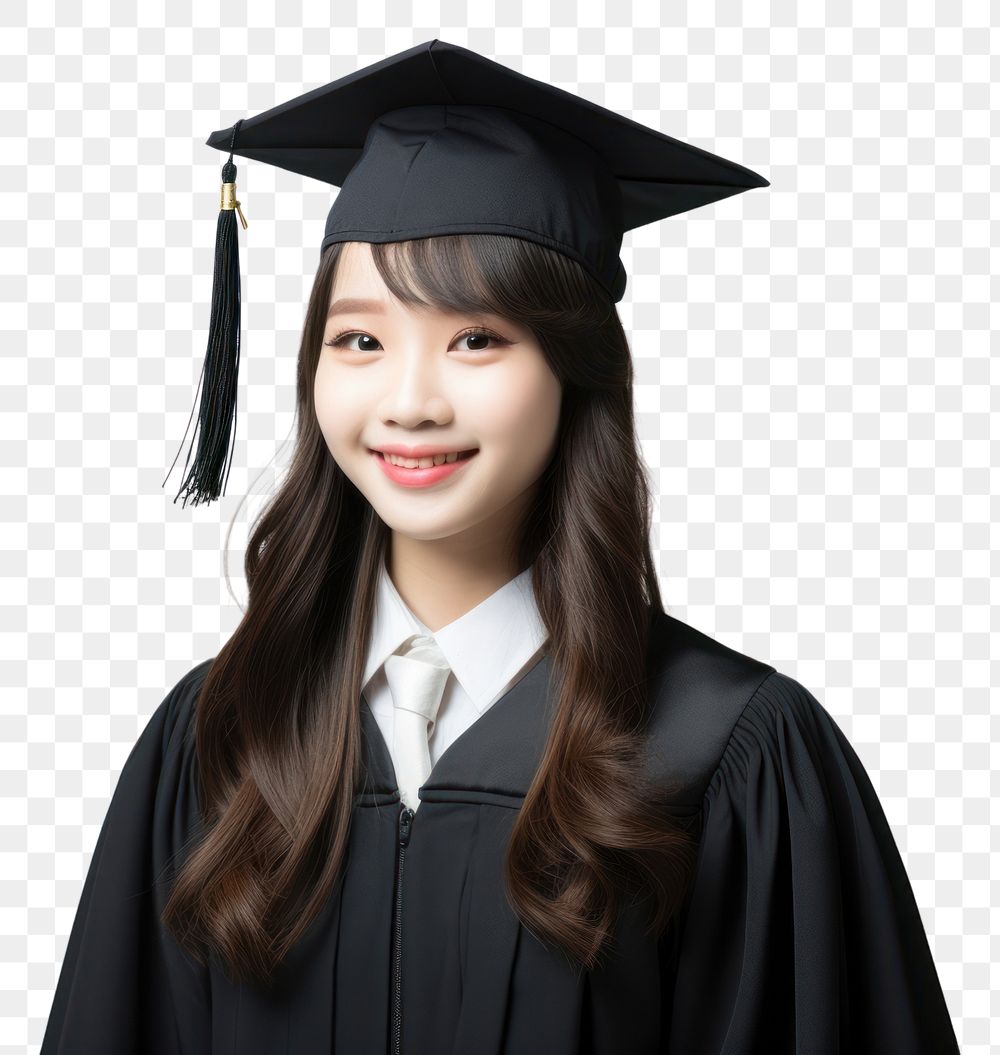 PNG  Graduating student girl graduation intelligence certificate. AI generated Image by rawpixel.