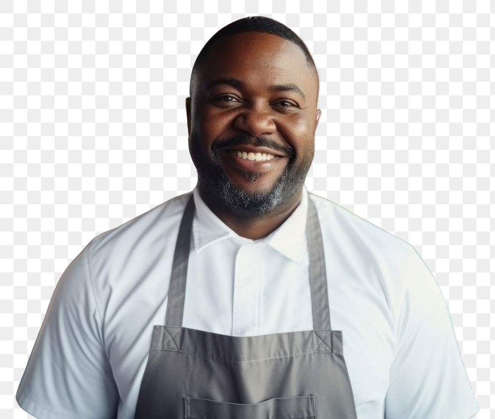PNG  African American male chef restaurant smiling adult.