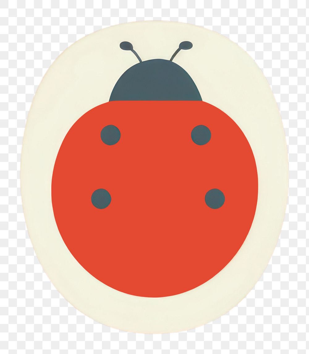 PNG  Red ladybug icon anthropomorphic cartoon sticker.