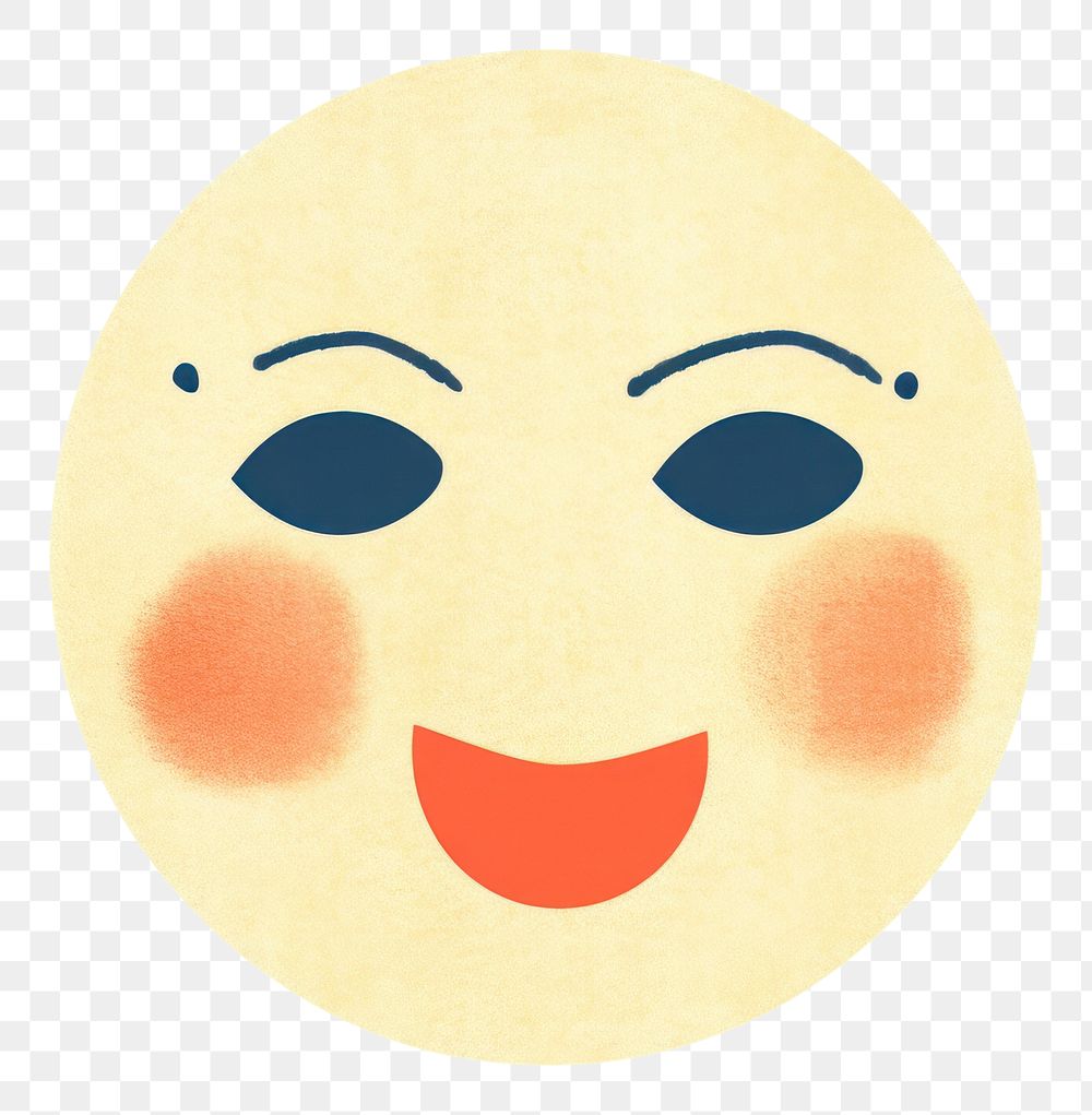 PNG  Amusing face emoji white background anthropomorphic representation. AI generated Image by rawpixel.