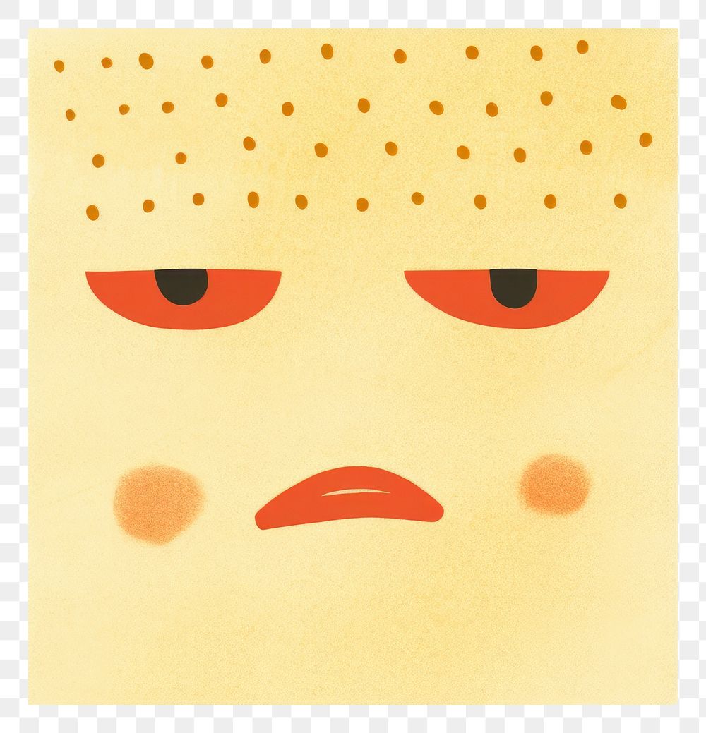 PNG  Annoyed face emoji art white background anthropomorphic. AI generated Image by rawpixel.