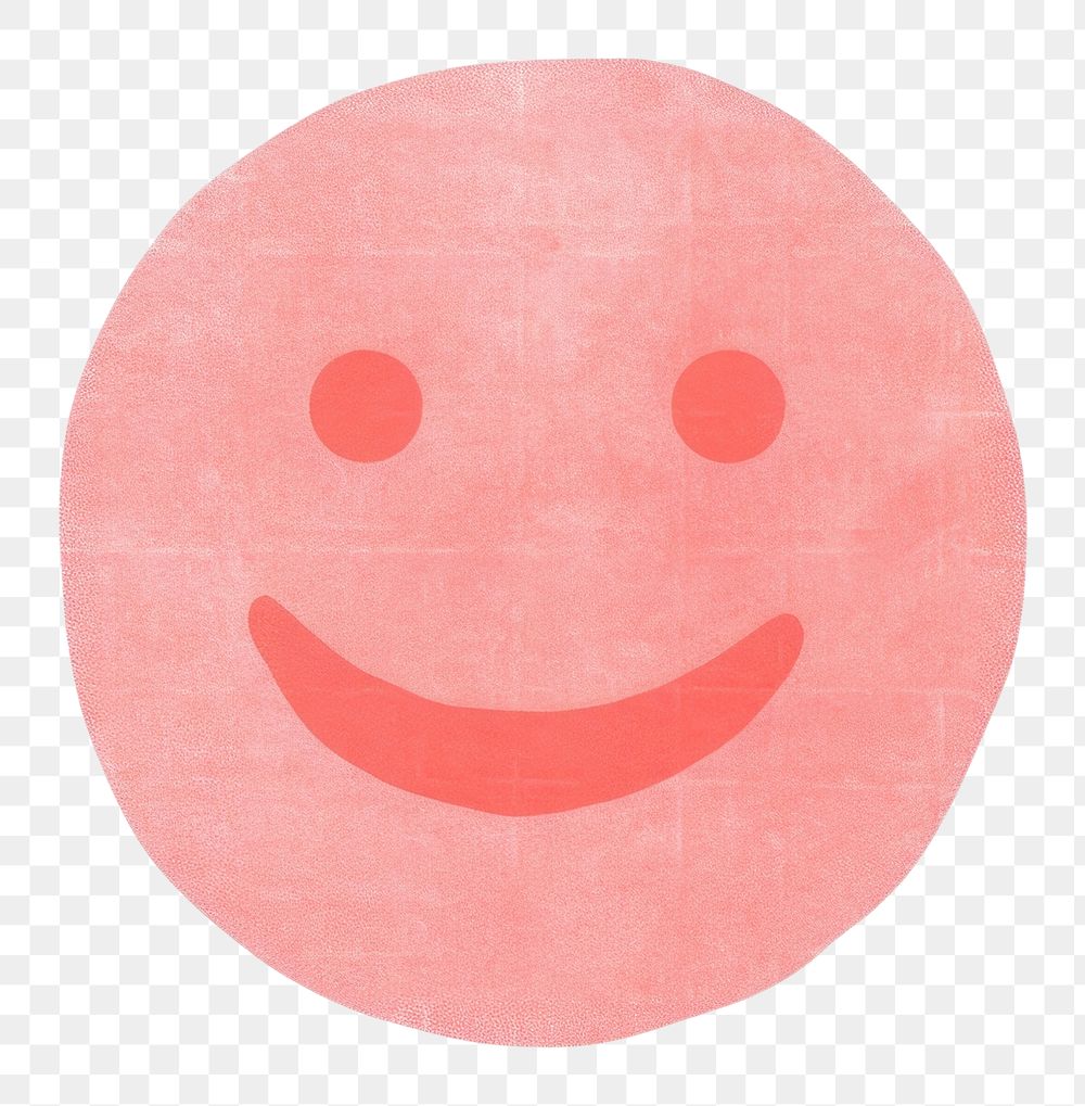 PNG  Happy pink face emoji anthropomorphic creativity happiness. AI generated Image by rawpixel.