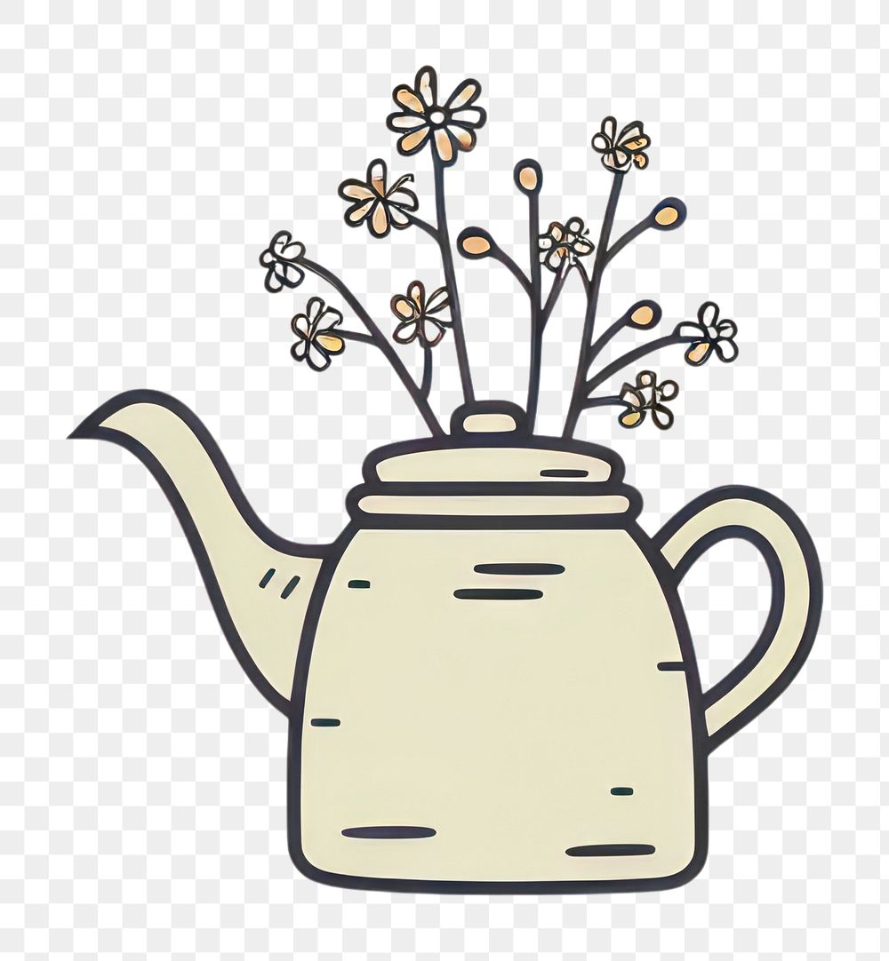 PNG Teapot tableware cookware cartoon.