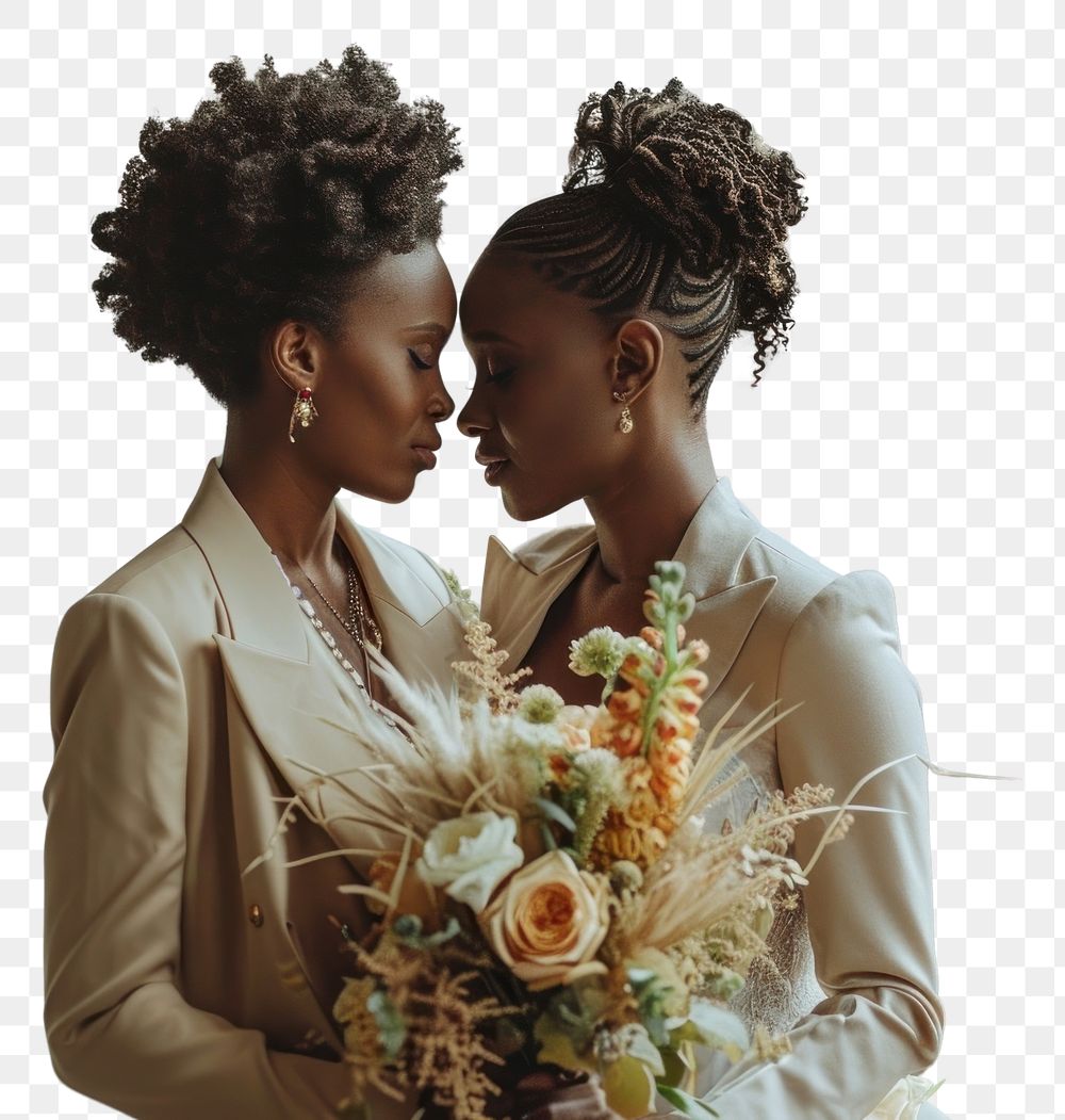 PNG Lgbtq wedding flower dress bride. AI generated Image by rawpixel.