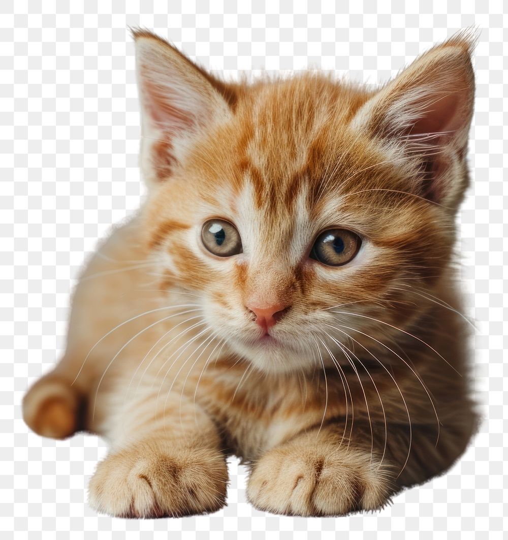 PNG Cute baby orange kitten portrait mammal animal. AI generated Image by rawpixel.