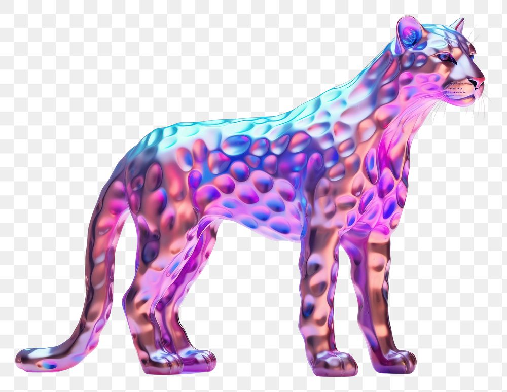 PNG Cheetah iridescent wildlife leopard mammal.
